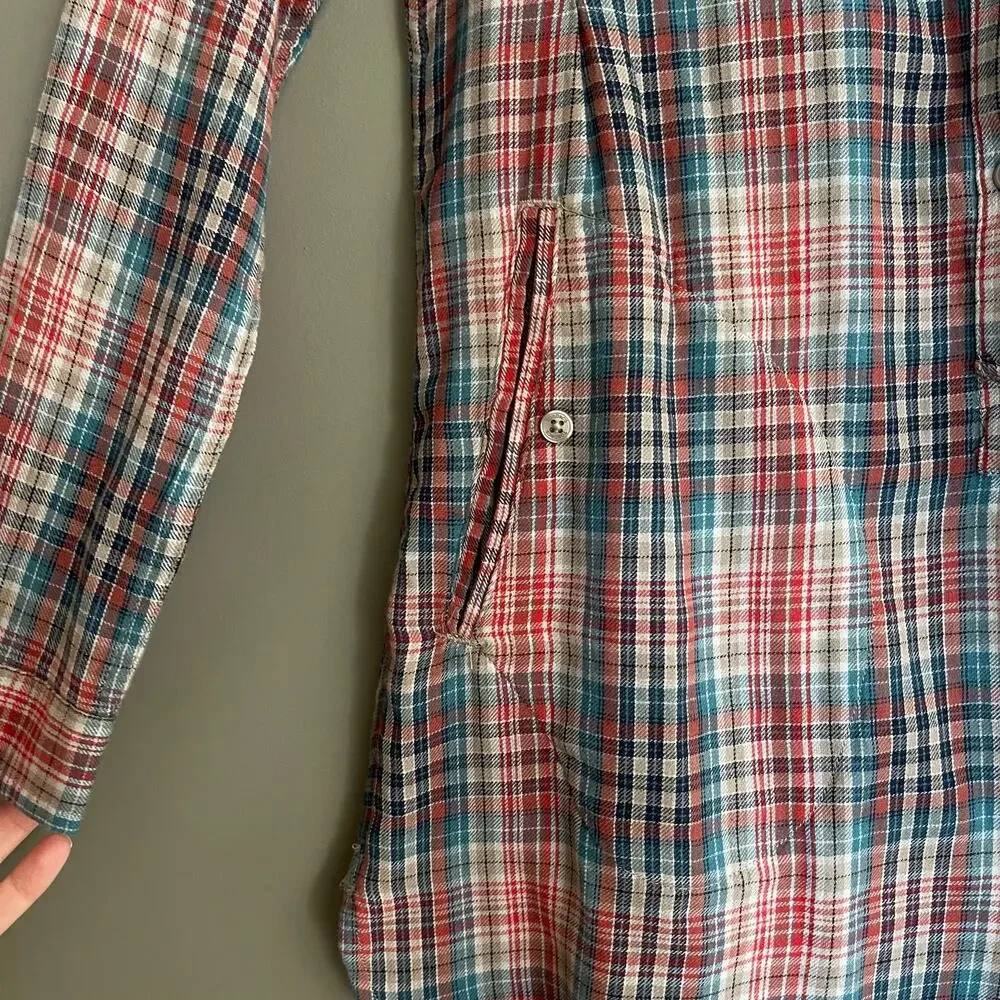 Toad & Co Mixo Plaid Tunic in Hydro Sz XS Organic Cotton Comfortable Casual Cozy